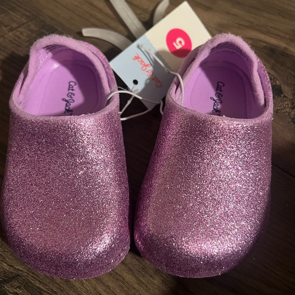 Cat & Jack Kids Sparkly Slippers - Purple